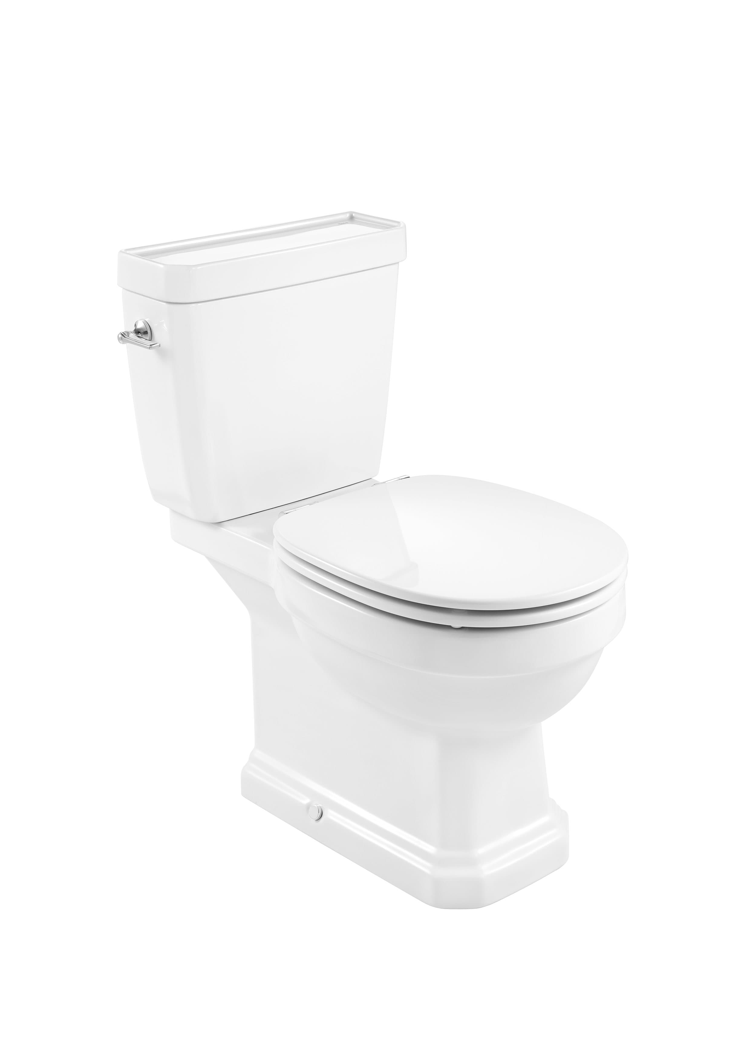 Vitreous china close-coupled Rimless WC with dual outlet Roca A3420A7000