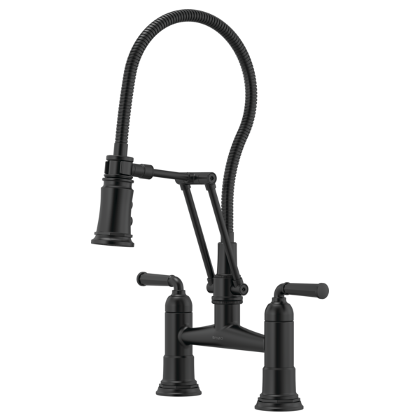ROOK® Articulating Bridge Faucet with Finished Hose Brizo 62174LF-BL