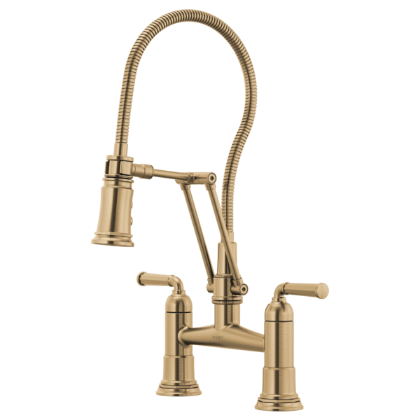 ROOK® Articulating Bridge Faucet with Finished Hose Brizo 62174LF-GL