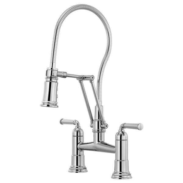 ROOK® Articulating Bridge Faucet with Finished Hose Brizo 62174LF-PC