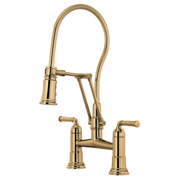 ROOK® Articulating Bridge Faucet with Finished Hose Brizo 62174LF-PG