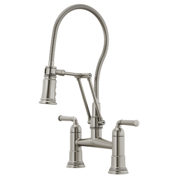 ROOK® Articulating Bridge Faucet with Finished Hose Brizo 62174LF-SS