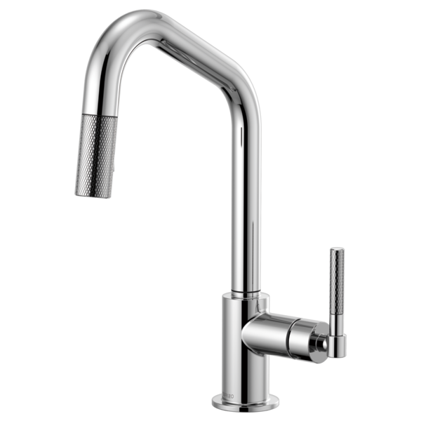 LITZE® Pull-Down Faucet with Angled Spout and Knurled Handle Brizo 63063LF-PC